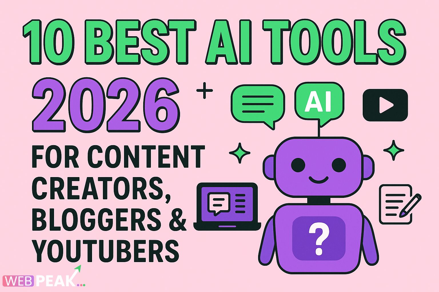 10 Best AI Tools 2026 for Content Creators, Bloggers & YouTubers