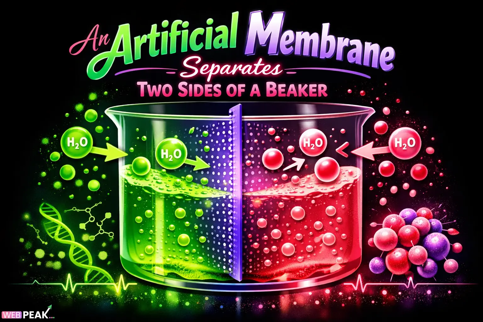 An Artificial Membrane Separates Two Sides of a Beaker