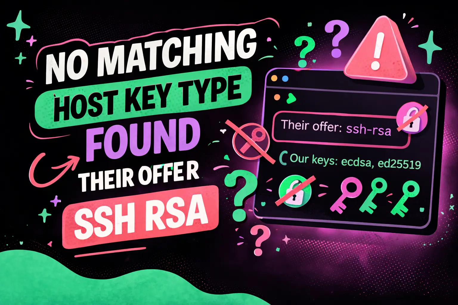 No Matching Host Key Type Found Their Offer SSH RSA