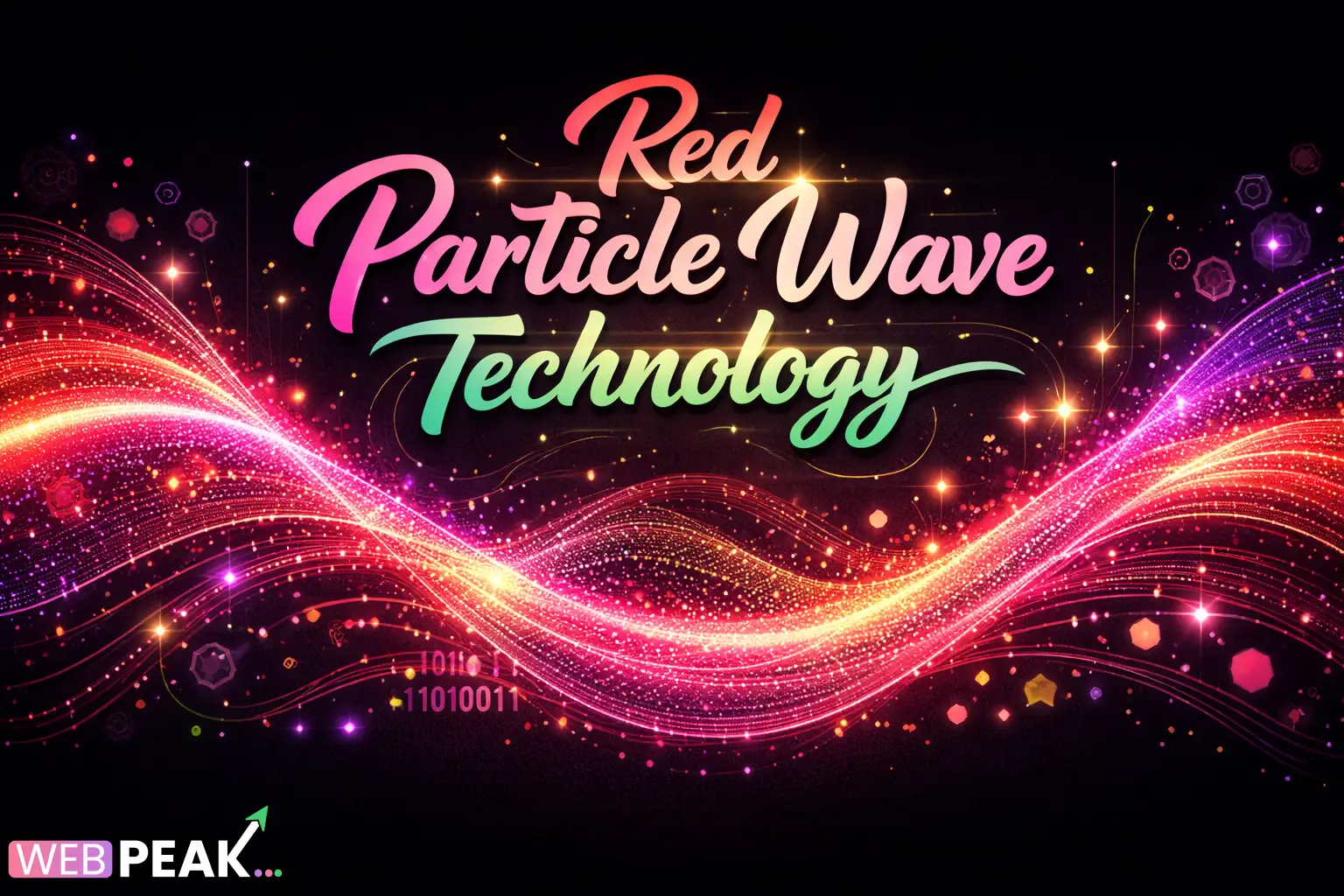 Red Particle Wave Technology Abstract Vector Image Black