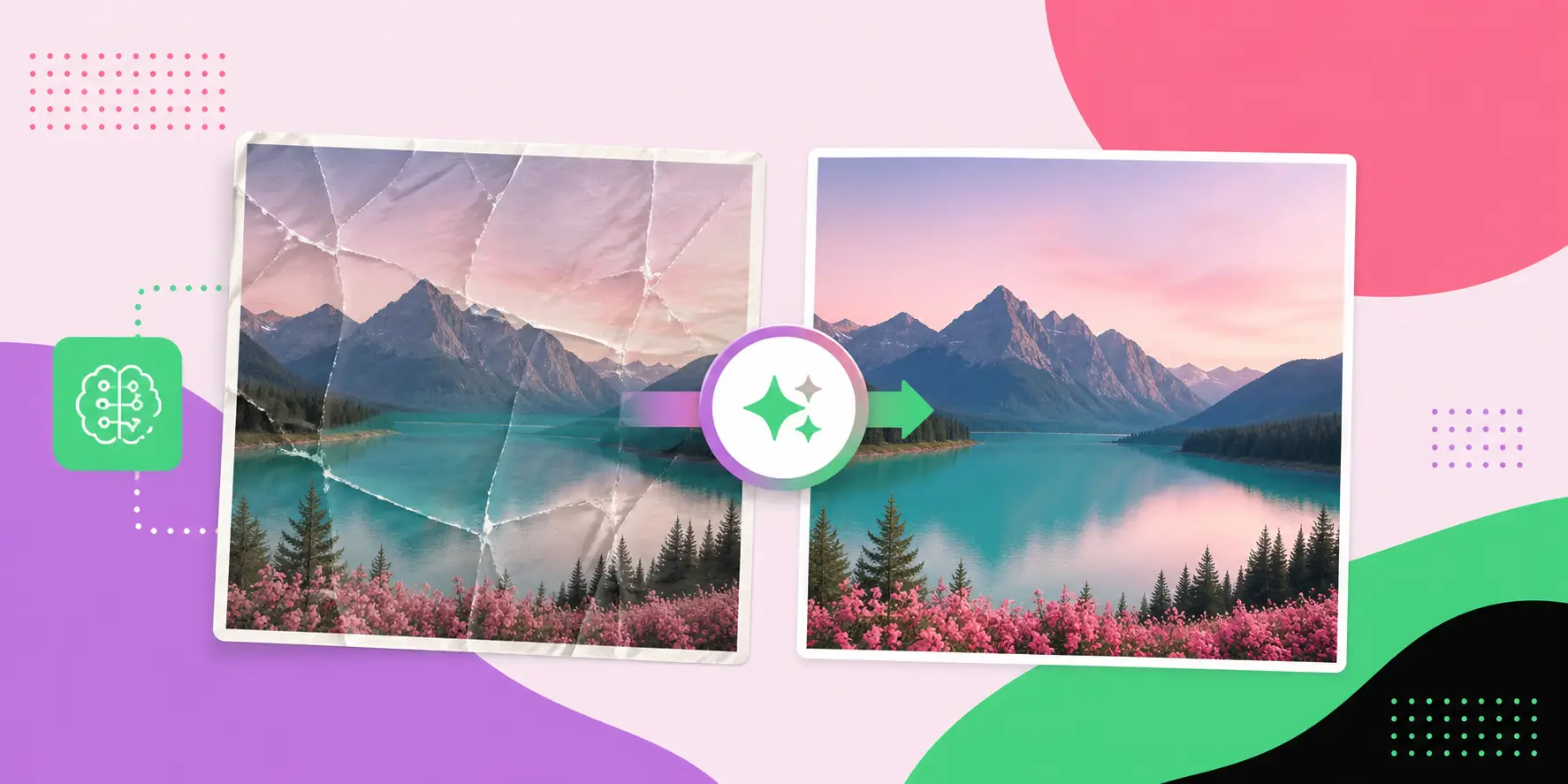 Remove White Glue Lines from Scanned Photo AI