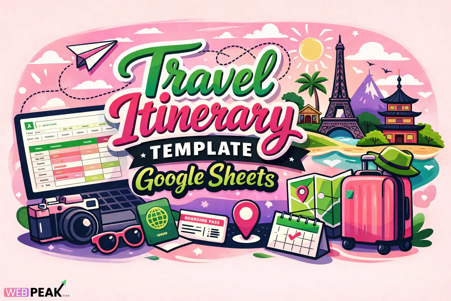 Travel Itinerary Template Google Sheets