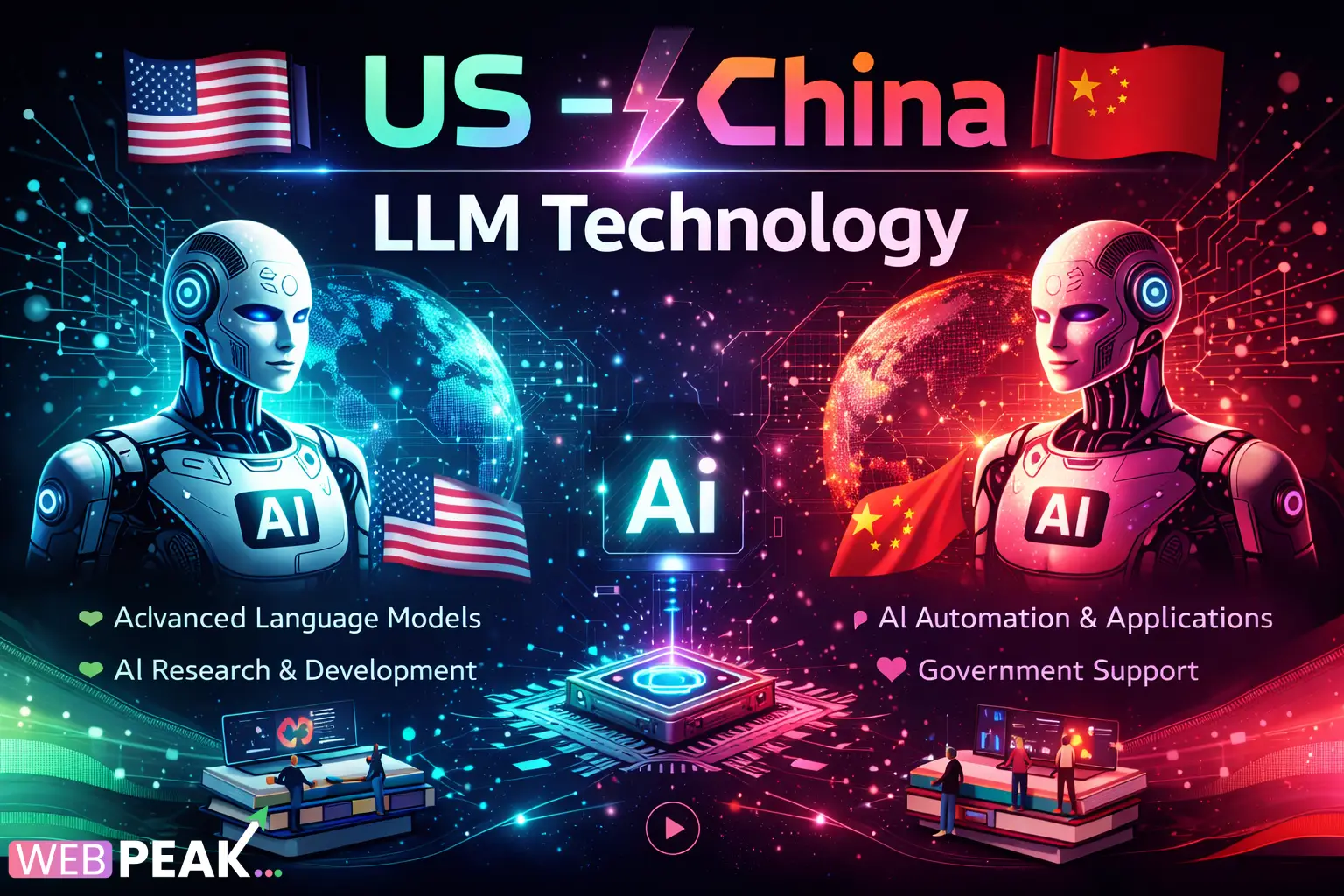 US-China LLM Technology Gap Innovation Focus Comparison Analysis 2026