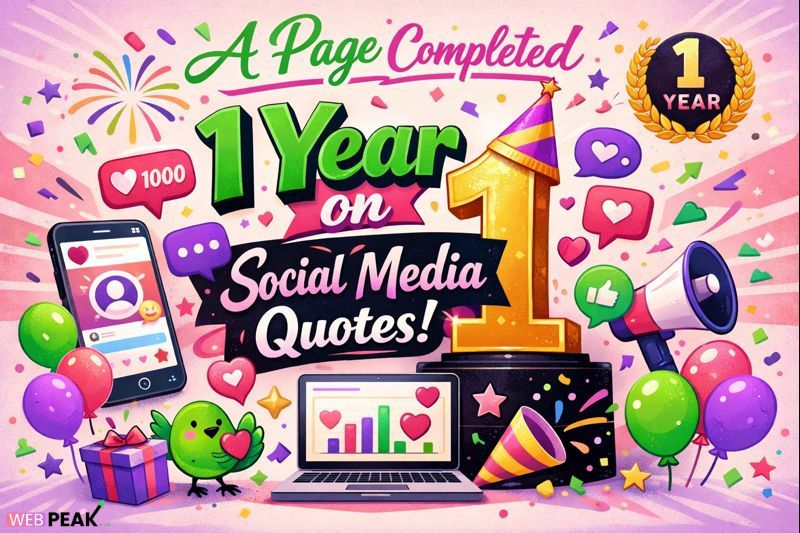 A Page Completed 1 Year on Social Media Quotes