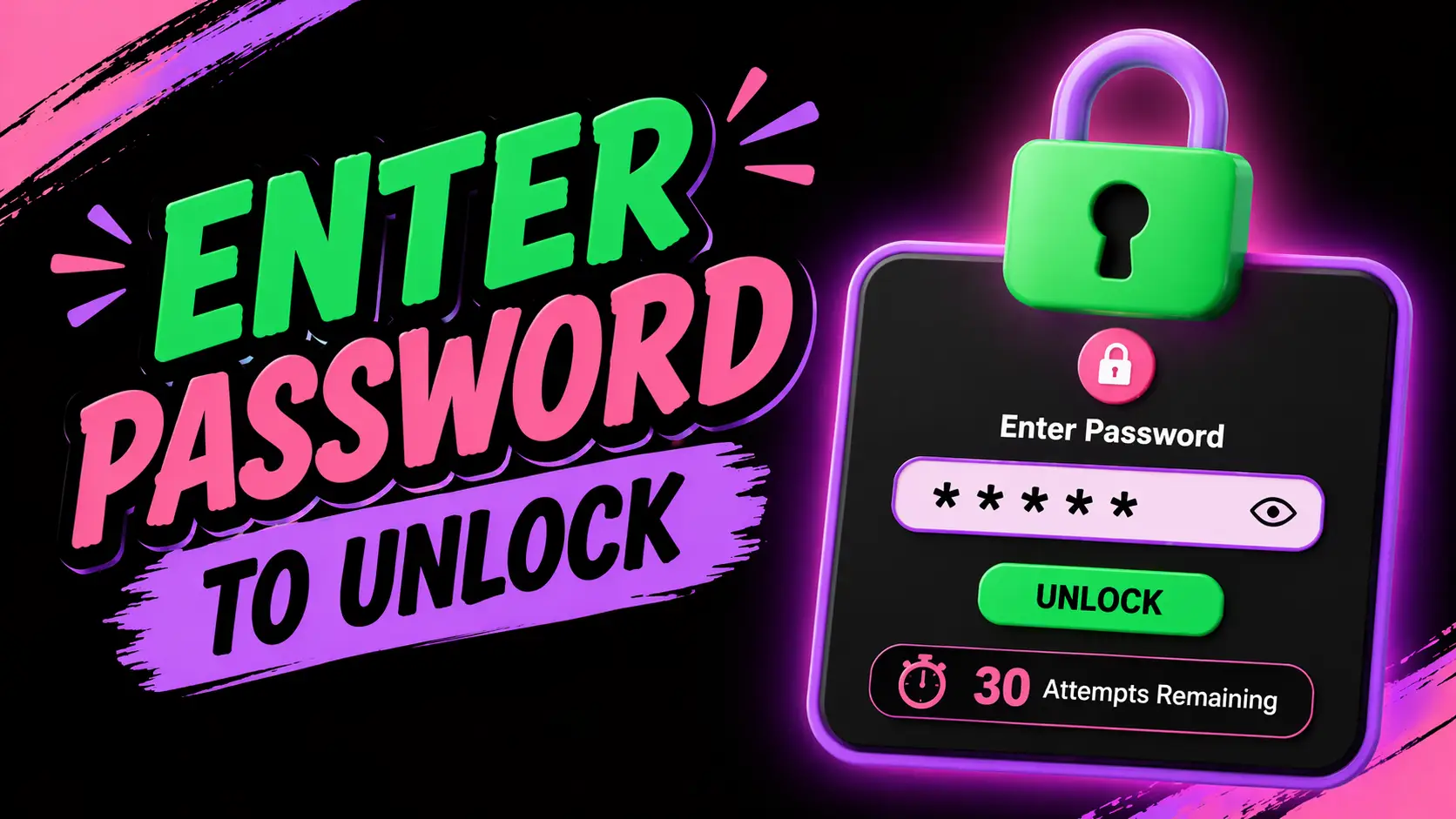 Enter Password to Unlock 30 30 Attempts Remaining