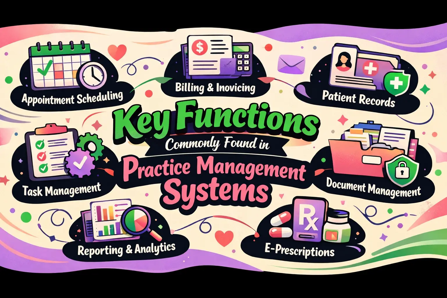 Key Functions Commonly Found in Practice Management Systems