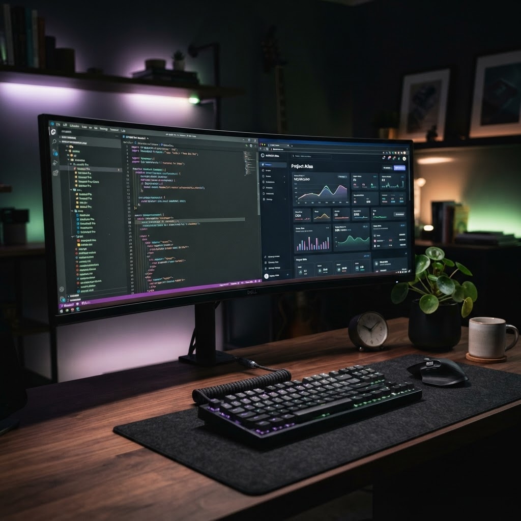 Rendered developer workspace produced by the code